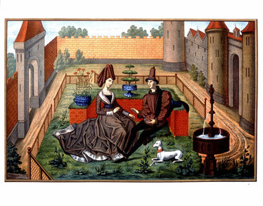 Maulgis and the beautiful Oriande (courteous love scene), Middle Ages