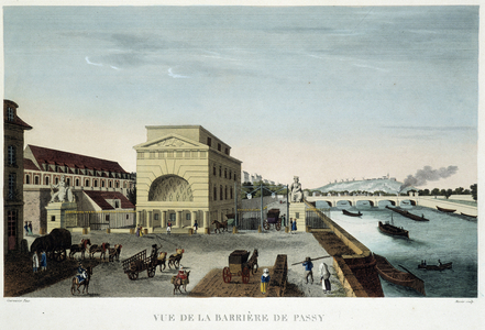 La barrier de Passy, circa 1820 in “” Vues de Paris”” by Courvoisier, 1827