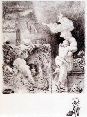 Lust - Drawing by Willette, 1917