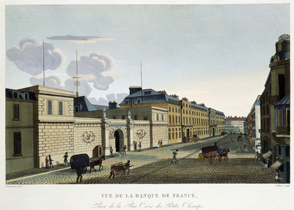 Vue de la Banque de France - in “” Vues de Paris”” by Courvoisier, 1827