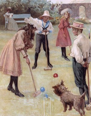 Children's games: croquet - in "Chatterbox", children's newspaper around 1905