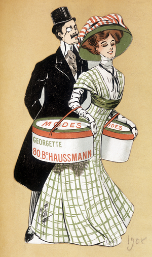 Advertising for women's fashion stores Georgette in Paris, 1905.