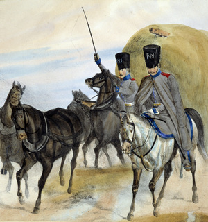 Cosaques russes - dessin, déb. XIXème siècle