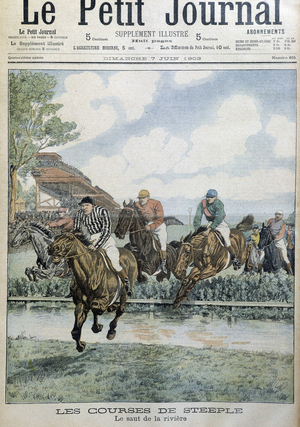Horse riding, horse racing, Steep- in "Le Petite Journal”, 1903.