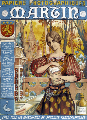 Advertising for Martin photographic papers. 20th century illustration.