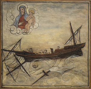 Former voto (ex voto) sailor, popular offer as a pledge of devotion and gratitude of the sailor surviving to the dangers of the sea coming from the Church of Carmine, Torre del Greco, near Naples, 19th century Italy