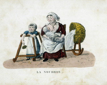 Nurse - engraving, deb. 19th century
