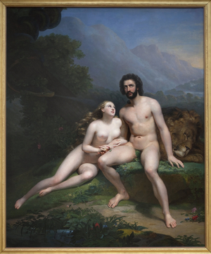 Adam and Eve. Painting by Claude Marie Dubufe (1790-1864), Oil On Canvas, 1827. Museum of Fine Arts of Nantes.