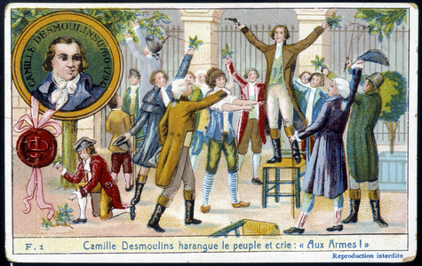 Camille Desmoulins haranged the people and shouted “” With arms! “” - chromo., late 19th century
