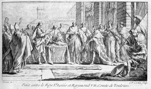 Peace between Raymond VII and Saint Louis 1229 in “Histoire générale de Languedoc” by Joseph Vaissete, Paris, 1737