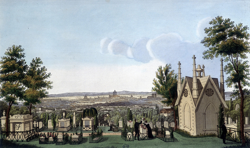 Cemetery of the Père de Lachaise - by Courvoisier, 1827