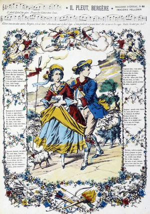 French folk song “” Il reut, shepherdess””, Epinal imagery, 19th century.