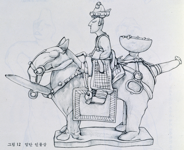 Horseback Warrior - funeral statuette, period of the Three Kingdoms