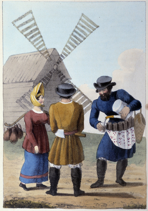 Small trades in Russia: The Milk Merchant - “” Russia: or Miscellaneous, Observation on the past and present state of that country and its inhabitants”” by Pinkerton Robert, Ed. London, 1833.