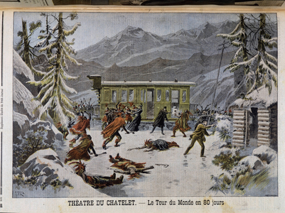 Performance at the Théatre du Chatelet of the “Tour du monde en 80 jours”” - in “” Le PetitJournal”” from 13/03/1898