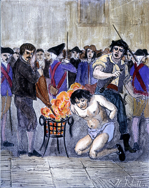 Cartridge marked with red iron before his departure for galleys - in “” Cartridge, king of the bandits””, by Grandpré