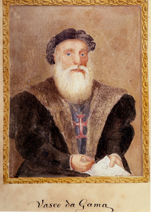 Portrait of Vasco de Gama - in “” The Life of Prince Henri of Portugal surnamed the Navigator”” by Richard Henri Major, 1868