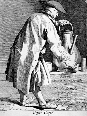 Coffee merchant - drawing by Bouchardon, 1746
