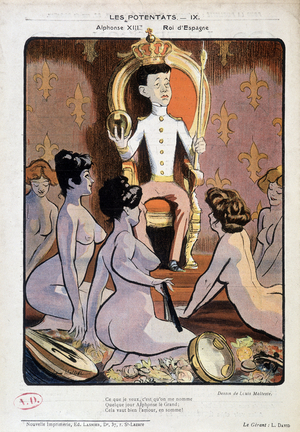 Portrait of Alfonso XIII, in 'La Vie en Rose', 1902 (print)