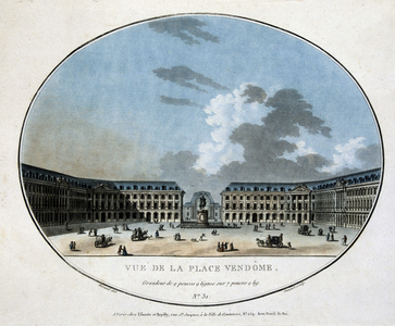 View of Place Vendôme - engraving, 18th century