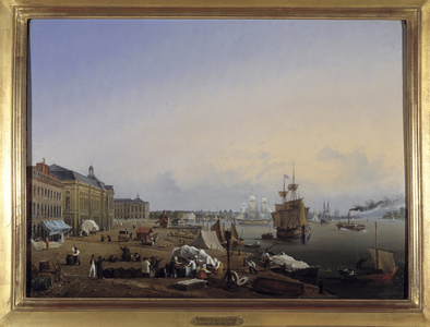 Bordeaux, the docks of the customs by Louis Garneray, sd. circa 1820, Oil on canvas, H. 0,330; L. 0,460. CCIP Coll.