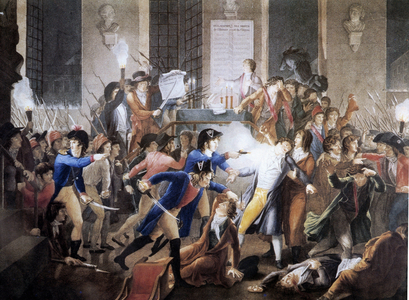 On the night of 9 to 10 thermidor year II: at City Hall, police officer Merda shot Maximilian by Robespierre