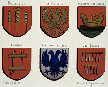 The Coats of Arms of Ghent (Sample of the Coats of Arms of the Middle Ages): Bakers, Dyeers, Boat builders, Cordiers, Blue dyers, Chadeliers