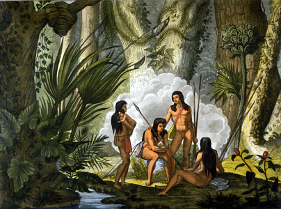 Les camacans, indians du Brasil - in “” Le costume ancien et moderne”” by Ferrario, ed. Milan, 1819-20