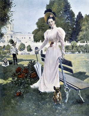 Portrait of the Russian princess Youssopoff in a park in 1844.