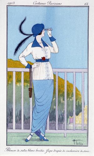 Satin blouse and cashmere skirt - in "Journal des dames et des modes: Costumes Parisiens", no. 53, 1913