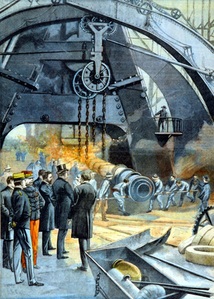 King Carlos I (Charles I of Portugal) at the Ateliers du Creusot in “” Le Peute Parisien”” from 26/02/1899