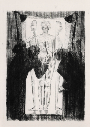 The manufacture of the future Eve by Villiers de l'Isle-Adam. Engraving by Raphael Drouart (1894-1972) for “” L'Eve future””, 1925, by Jean Marie Mathias Philippe Auguste, count of Villiers de L'Isle Adam (L'Isle-Adam) (1838-1889). Rights reserved