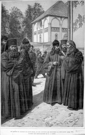 Monks of the Trinity Monastery of St. Sergius (Trinity-Saint-Sergius) in Russia. Photograph of 1904.