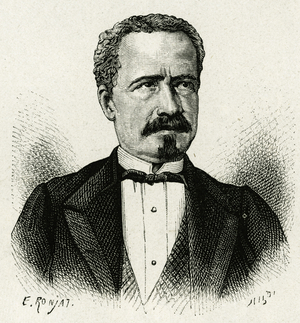 Portrait of the President of Ecuador from 1875 to 1876, Don Antonio Borrero, 19th century (engraving)