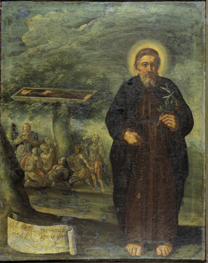 The blessed Gerard Mecatti. Blessed Gerard Mecatti. Portrait of brother Gerard dit Gerard Tenque founder of the hospital confrerey of Jerusalem (the hospitals of Saint John) which became the Order of Malta. Anonymous painting of the Neapolitan school, 18th century. Museum of Fine Arts of Malta.