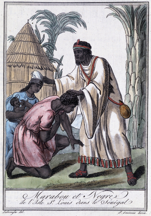 Marabou de l'île Saint Louis, Sénégal - in “” Encyclopédie des voyages”” by Grasset Saint Sauveur, ed. Paris 1796
