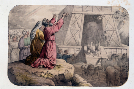 Noah's Ark - The Exit of Noe's Ark - Bible, 19th century