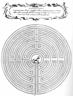 Labyrinth of Dedalus to enclose the Minotaur - in “” Turris Babel”” by Athanasi kircheri S.J, Amsterdam, 1675. ¿