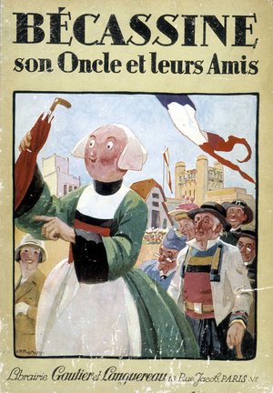 Cover of the book “” Becassine, son uncle et leurs amis””, editions gautier Langereau (1926).