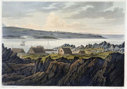 A Village of Iceland: Havenfiord - in “” Travels in the Island of Iceland during the summer of the year 1810”” by Sir George Stewart Mac Kenzie, 1811