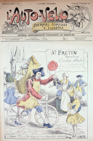 Fretin: savetier, carleux, shoes - in “” l'Auto-Vélo””” of 12/12/1897, Bibl. de la ville de Paris.