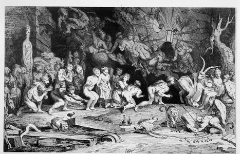 Tribute to the devil (Sabbath scene) - by Caylus d'ap. C. Gillot, 18th century