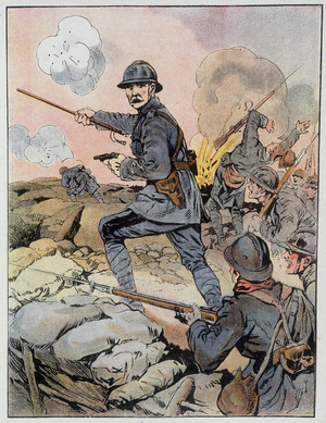 In 1916, the Marechal Philippe Petain (1856-1951) was noted for his bravery, in “Our national glories”, circa 1920 (engraving)