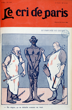 Germany and France share the Congo: "the negro, it can be shared as we want”. In "Le cri de Paris", the 22/10/1911.