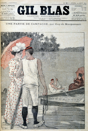 Cover of "Gil Blas" for "A part of the Campaign" by Guy de Maupassant. 14/08/1892.