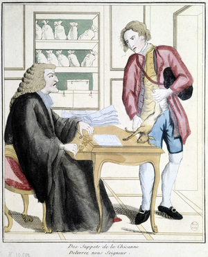 From the suppots of the chicana, deliver us Lord: Caricature about the tax on hunting, late 18th century