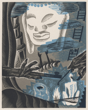 Illustration from 'La Nuit de Haschich et d'Opium' by Maurice Magre (1877-1941) 1929, Ernest Flammarion, Paris (colour woodcut)