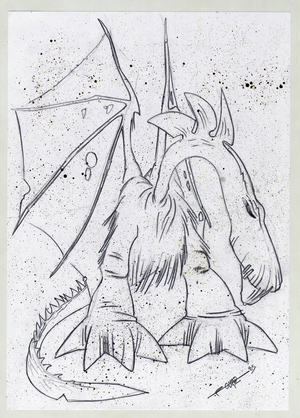 Legendary animal for fantasy illustration: dragon.