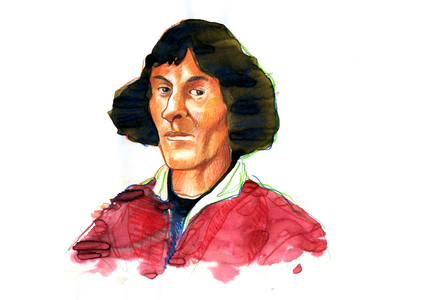 Portrait of Nicolas Copernicus ((Nicolaus Copernicus, 1473-1543) Polish astronomer Illustration by Alessandro Lonati