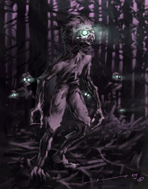 Legendary Creature: Chupacabras, South American vampire Drawing by Alessandro Lonati